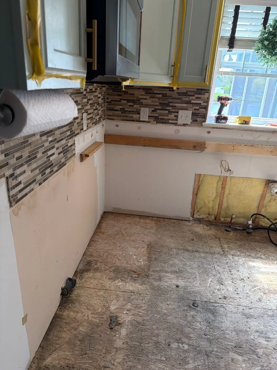 Containment setup for mold remediation in Old Greenwood home